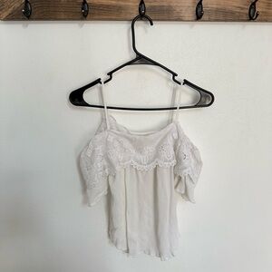 Charlotte Russe White Lace Off-Shoulder Blouse